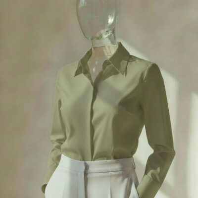 Women’s olive green blouse by CG Claudia Garcia