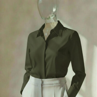 Women’s olive green blouse by CG Claudia Garcia