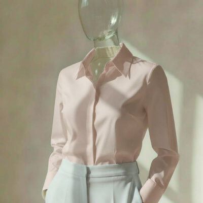 Women’s raindrops on roses blouse front view by CG Claudia Garcia